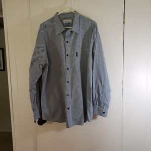Columbia Men's Button down Shirt Size XXL Blue White checked Long Sleeves